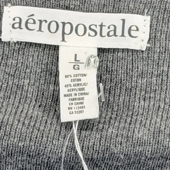 Aeropostale Gray V-Neck Large Women’s Sweater - Picture 2 of 6